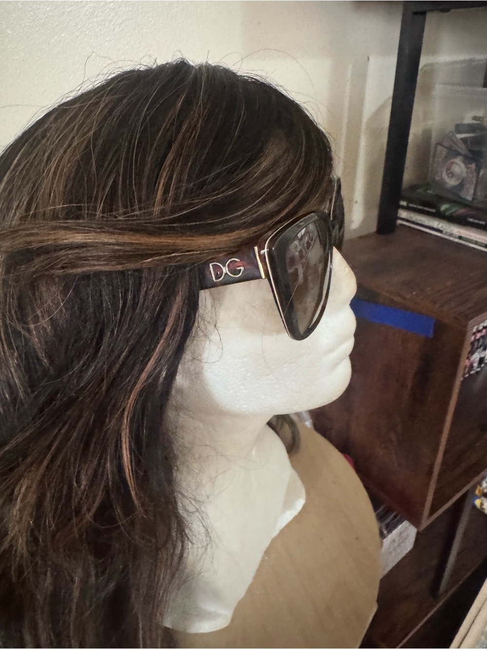 Dolce & Gabbana Brown Gradient Oversized Sunglasses with Gold DG Logo